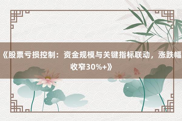 《股票亏损控制：资金规模与关键指标联动，涨跌幅收窄30%+》