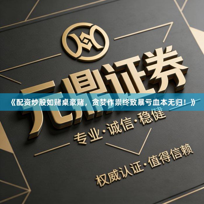 《配资炒股如赌桌豪赌，贪婪作祟终致暴亏血本无归！》