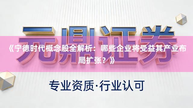 《宁德时代概念股全解析：哪些企业将受益其产业布局扩张？》