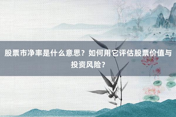 股票市净率是什么意思？如何用它评估股票价值与投资风险？