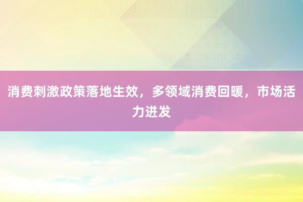 消费刺激政策落地生效，多领域消费回暖，市场活力迸发